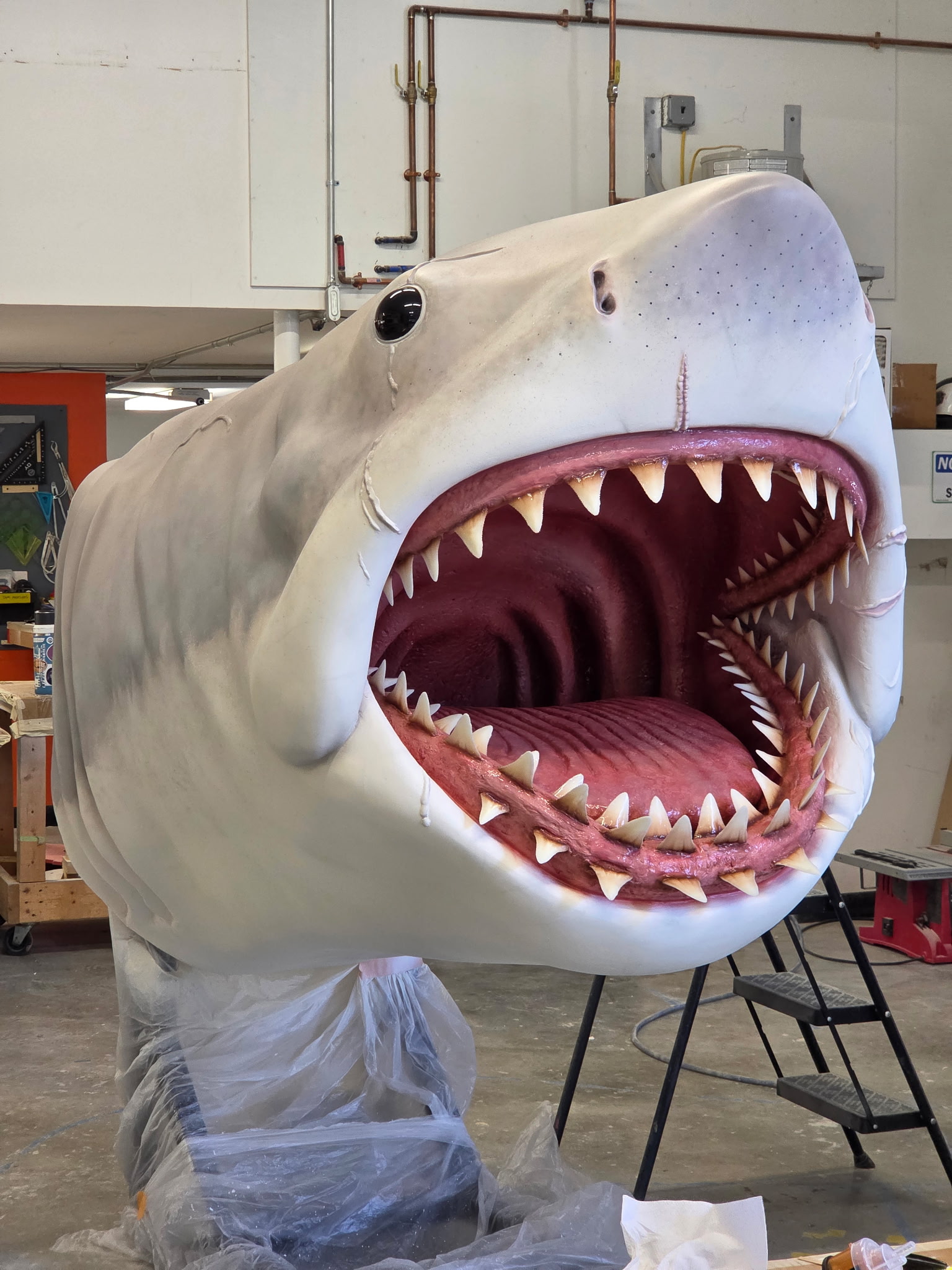 bruce the shark from jaws life scale sculpture of head